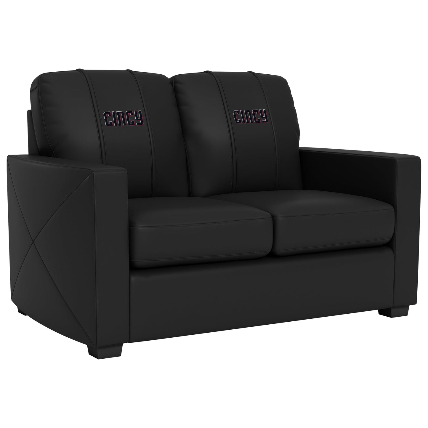 Silver Loveseat with Cincinnati Reds City Connect Secondary Logo