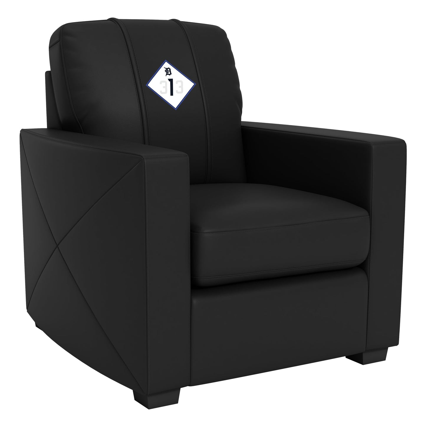 Silver Club Chair with Detroit Tigers City Connect 313 Logo