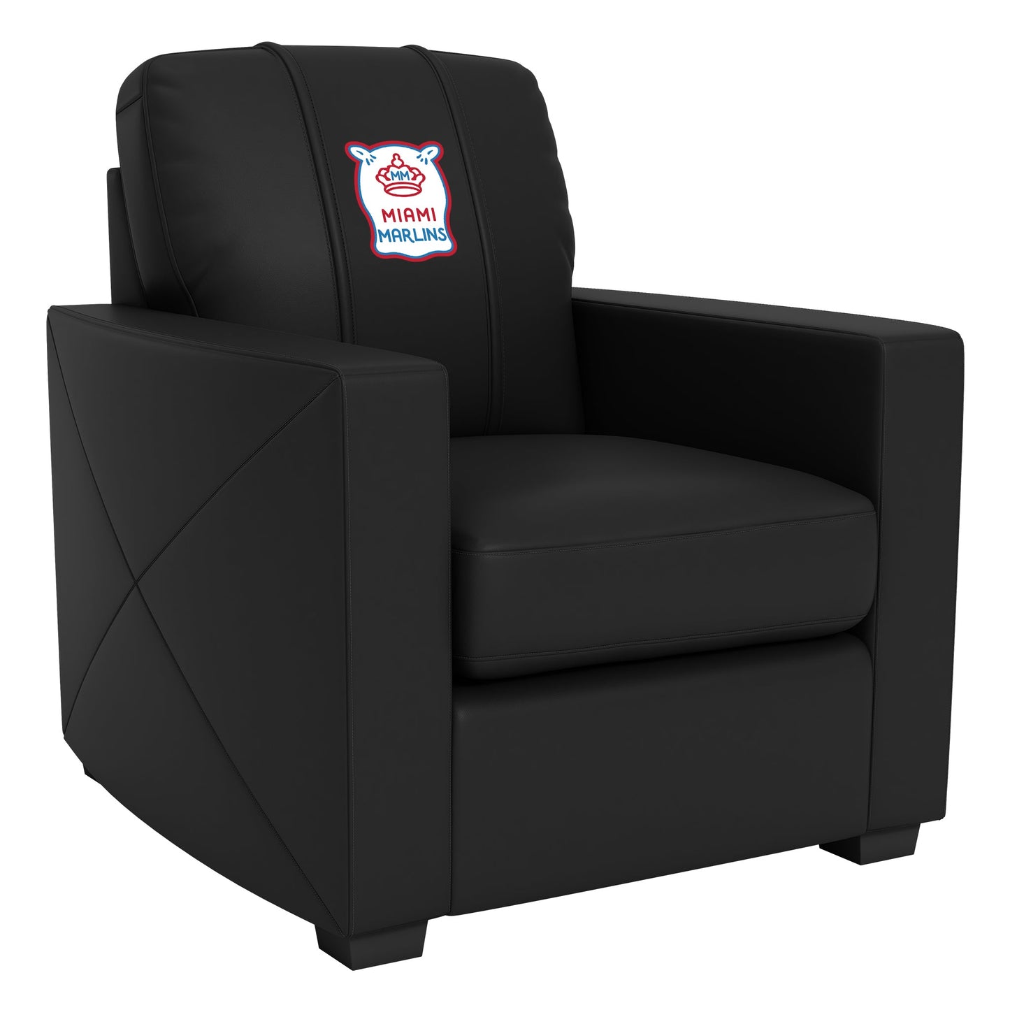 Silver Club Chair with Miami Marlins City Connect Secondary Logo