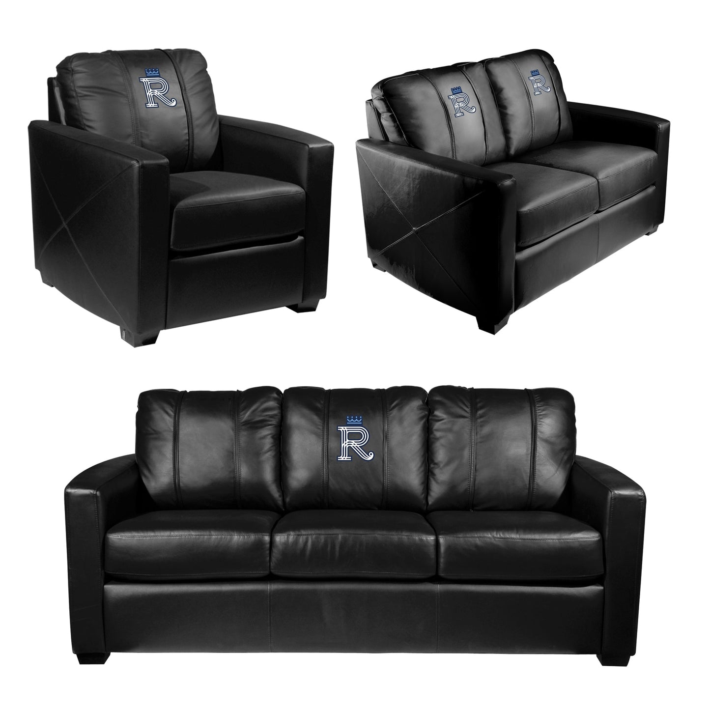 Silver Loveseat with Kansas City Royals City Connect Secondary Logo