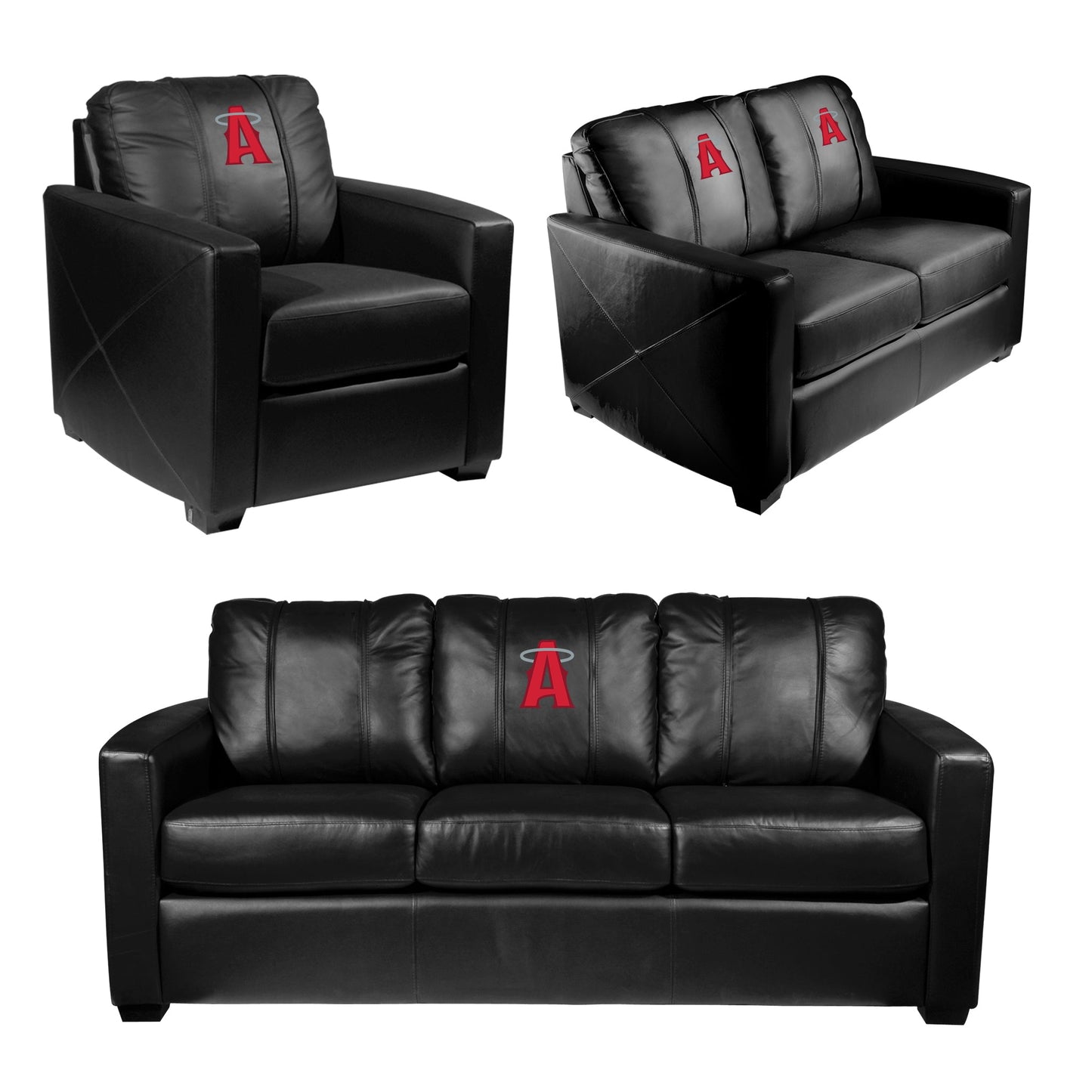 Silver Loveseat with Los Angeles Angels City Connect Primary Logo