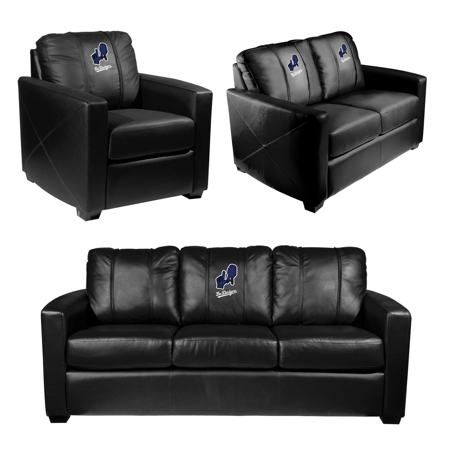 Silver Club Chair with Los Angeles Dodgers City Connect Primary Logo