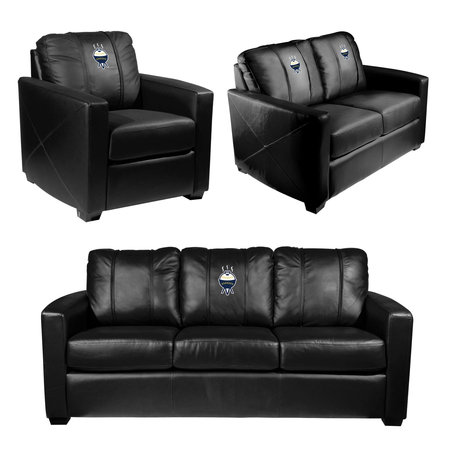 Silver Loveseat with Milwaukee Brewers City Connect Secondary Logo