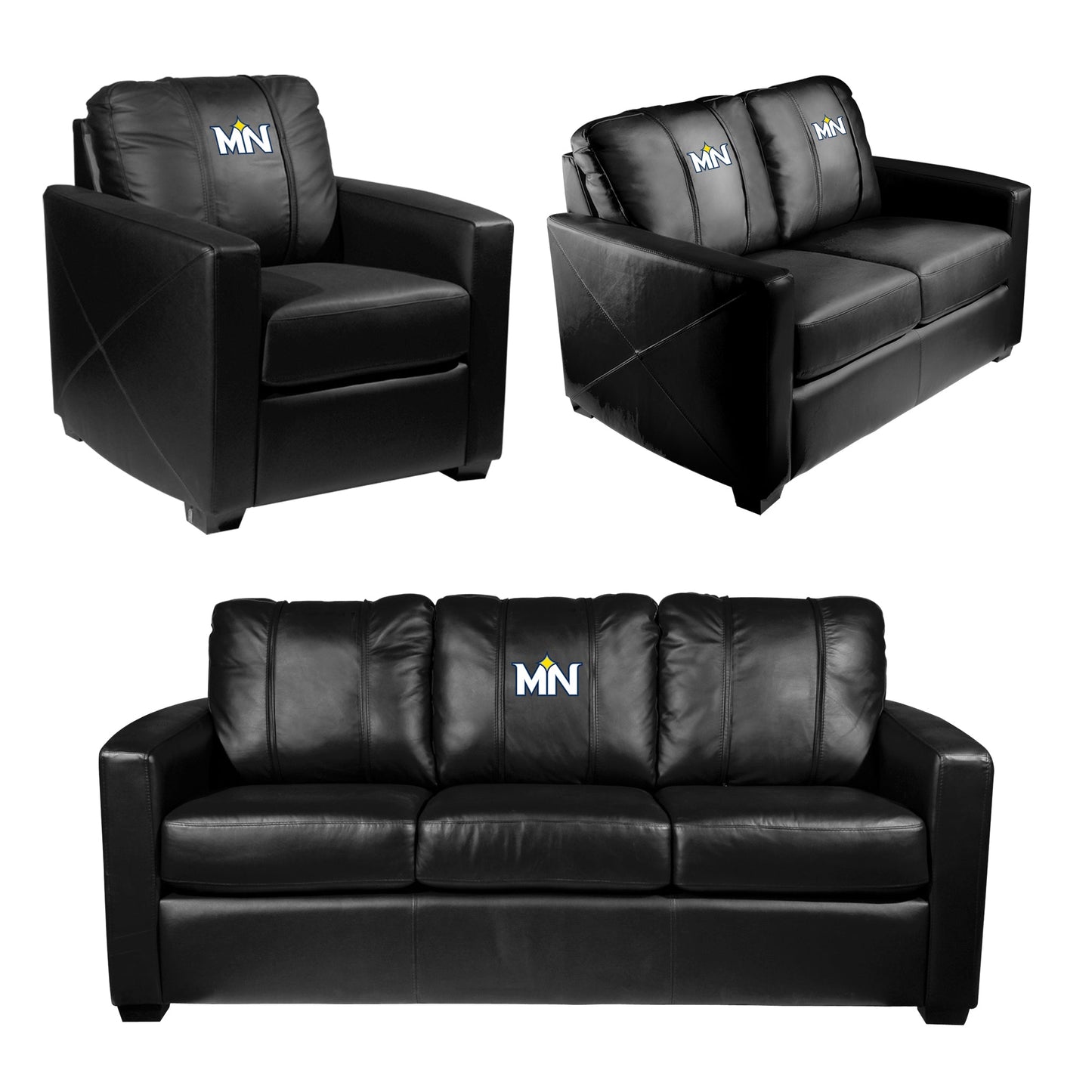 Silver Sofa with Minnesota Twins City Connect MN Logo