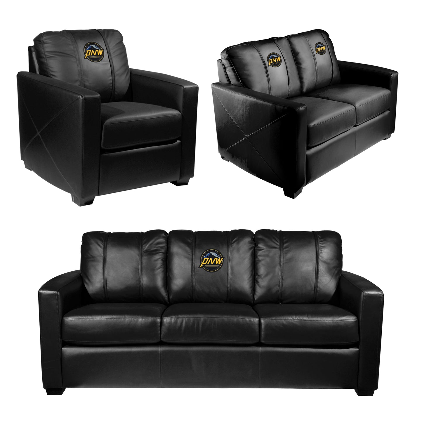 Silver Loveseat with Seattle Mariners City Connect Primary Logo