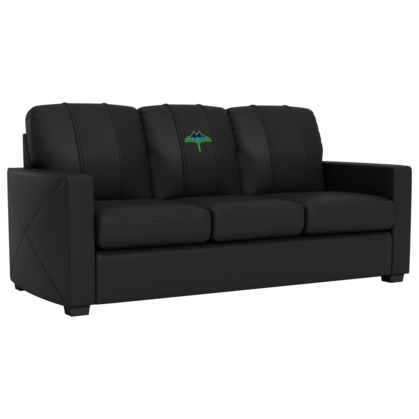 Silver Sofa with Tampa Bay Rays City Connect Skyway Logo