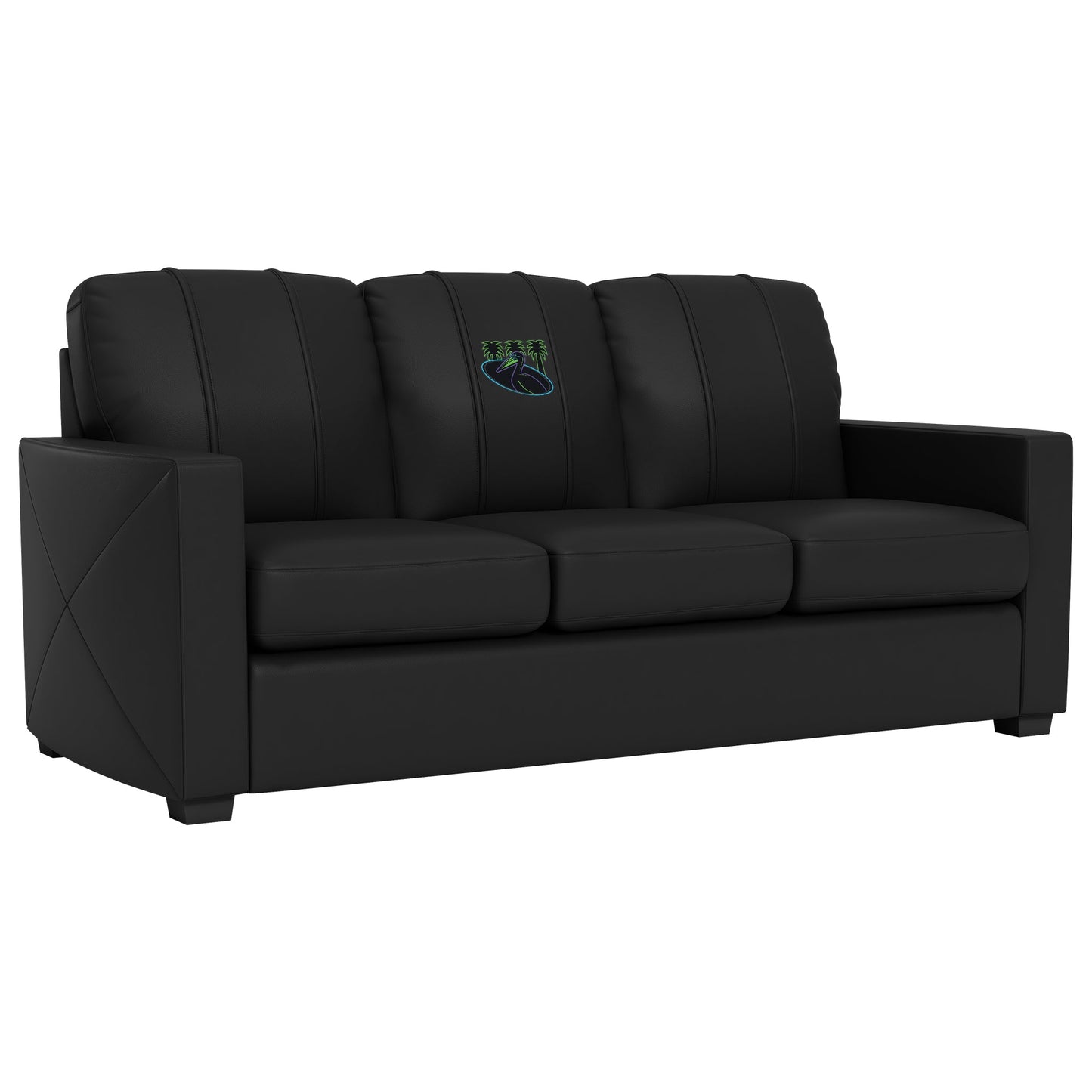 Silver Sofa with Tampa Bay Rays City Connect Pelican Logo