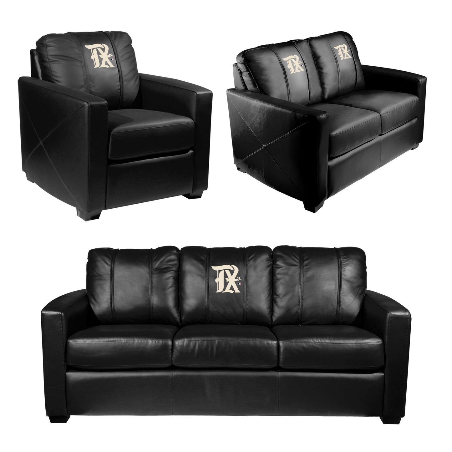 Silver Club Chair with Texas Rangers City Connect Primary Logo