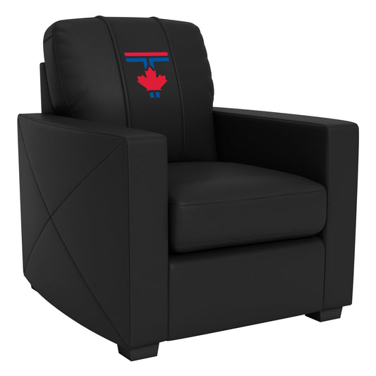 Silver Club Chair with Toronto Blue Jays City Connect Maple Leaf Logo