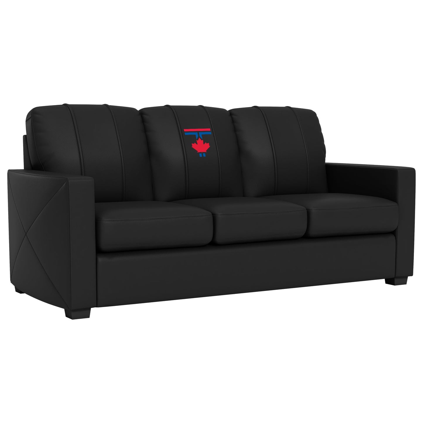 Silver Sofa with Toronto Blue Jays City Connect Maple Leaf Logo