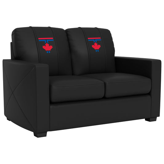 Silver Loveseat with Toronto Blue Jays City Connect Maple Leaf Logo