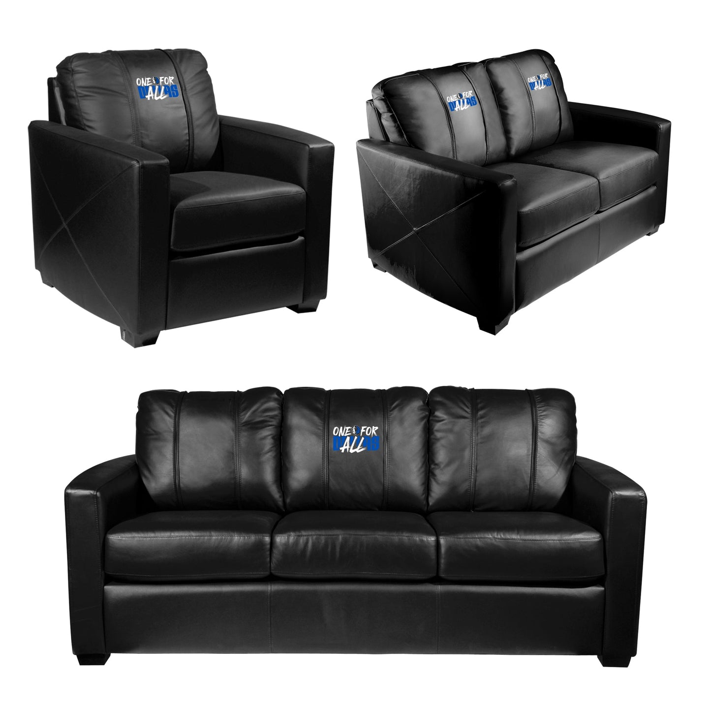 Silver Loveseat with Dallas Mavericks One For All Playoffs