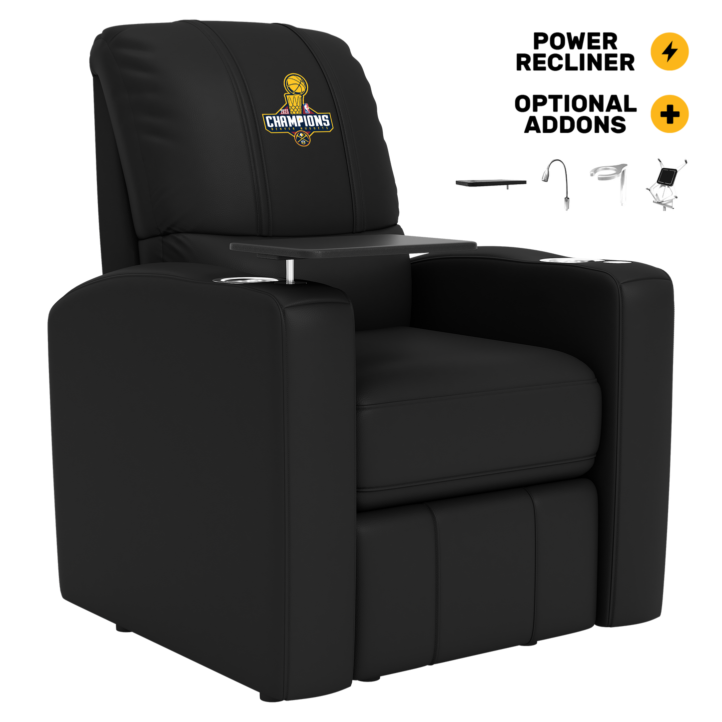 Stealth Power Plus Recliner with Denver Nuggets 2023 Championship Logo