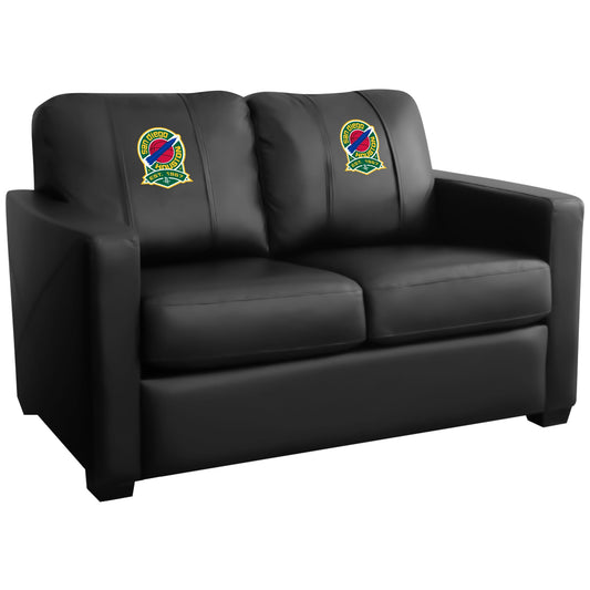 Silver Loveseat with Houston Rockets Team Commemorative Logo