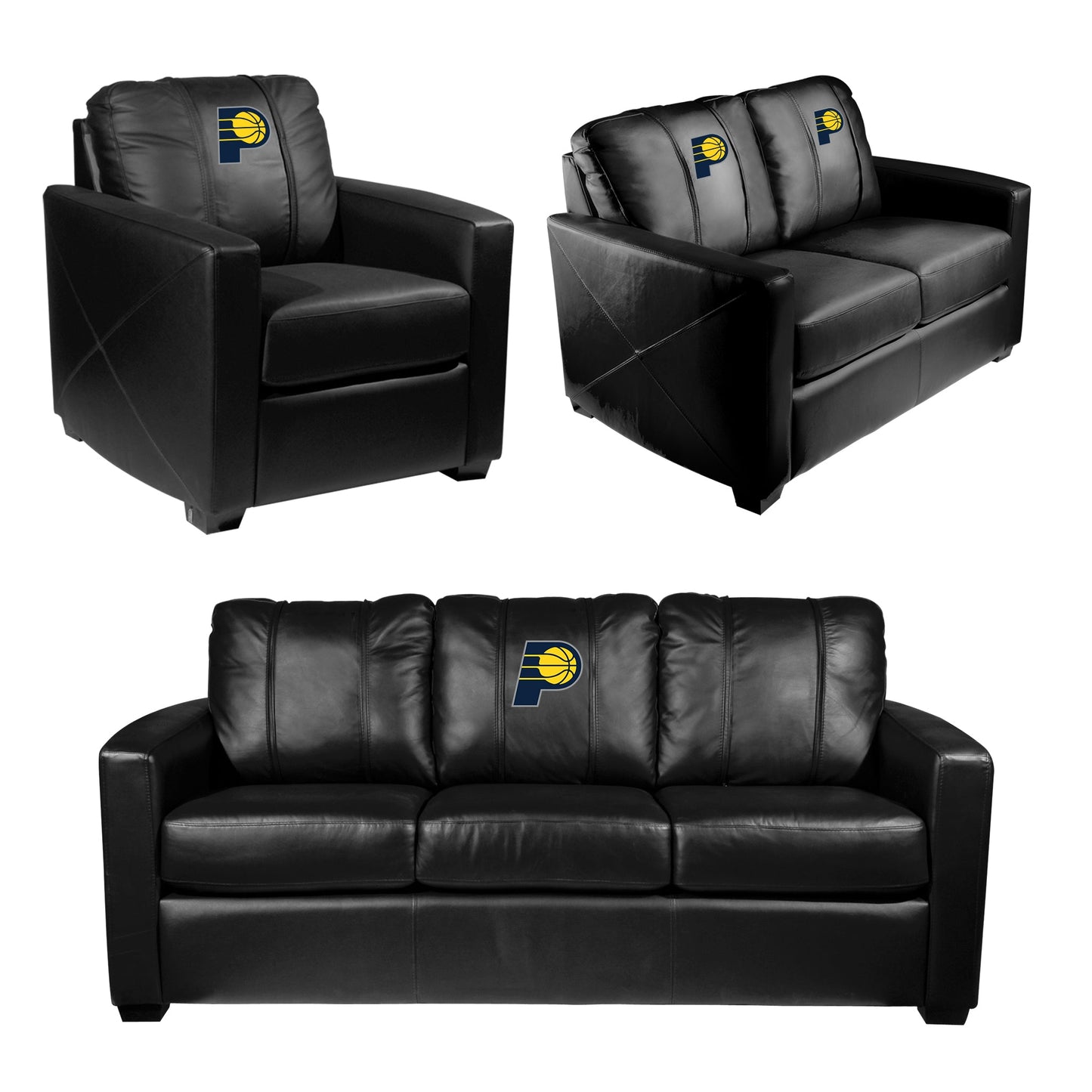 Silver Club Chair with Indiana Pacers Primary Logo