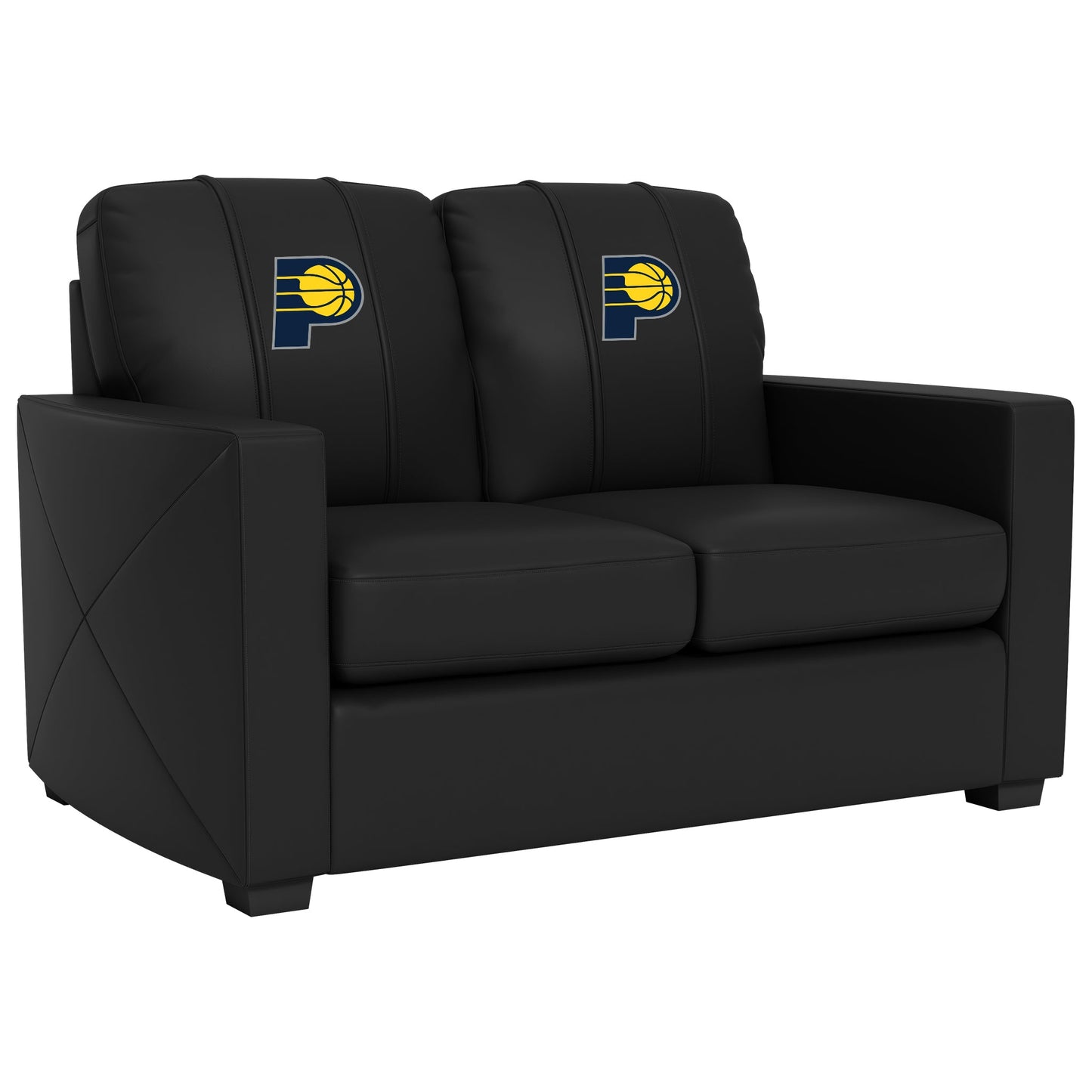 Silver Loveseat with Indiana Pacers Primary Logo