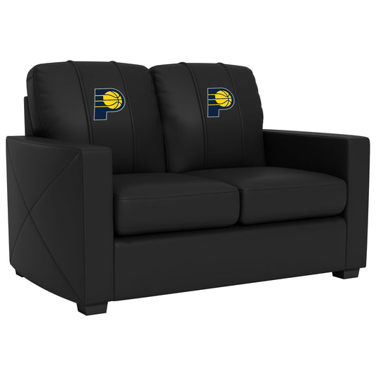 Silver Loveseat with Indiana Pacers Primary Logo