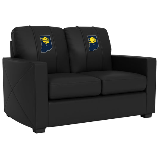 Silver Loveseat with Indiana Pacers Secondary Logo