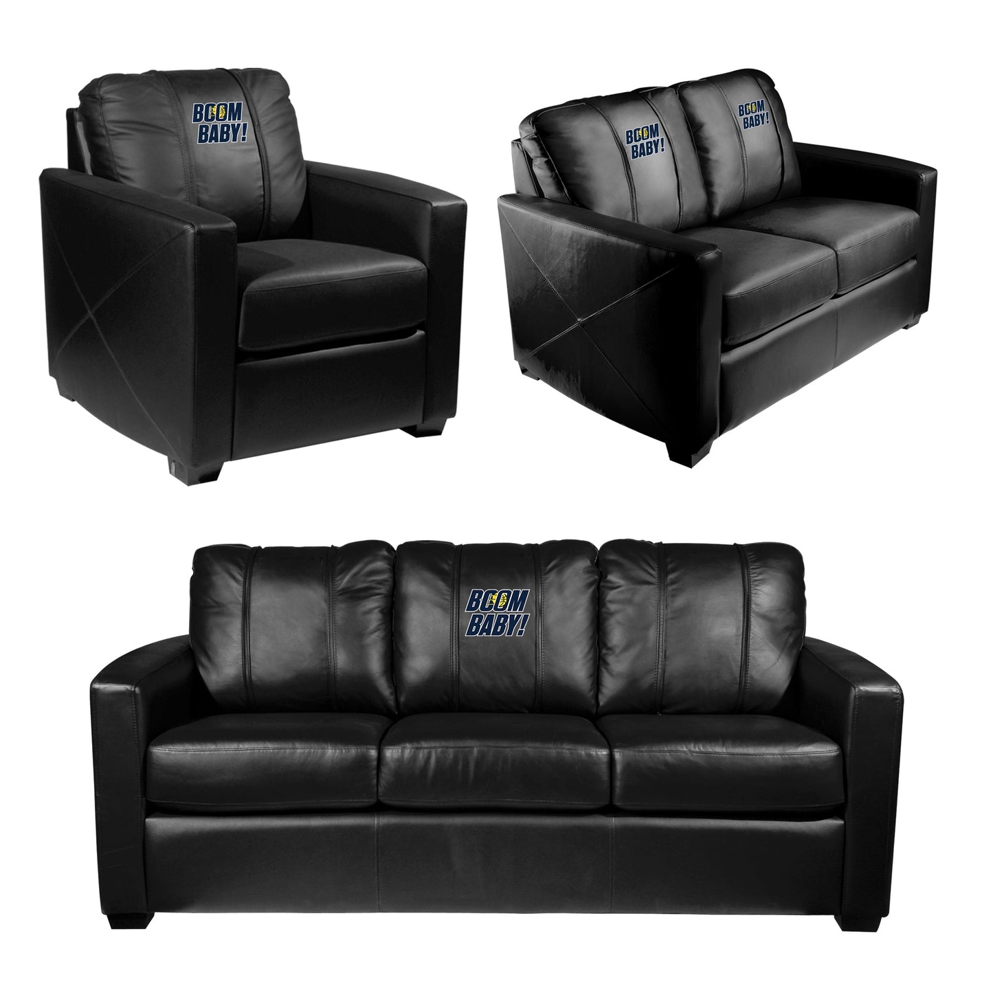 Silver Loveseat with Indiana Pacers Alternate Logo