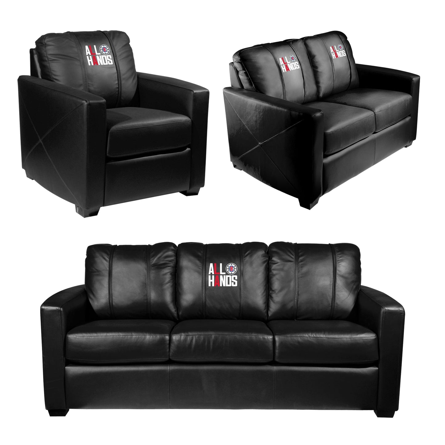 Silver Club Chair with Los Angeles Clippers Primary All Hands Playoffs