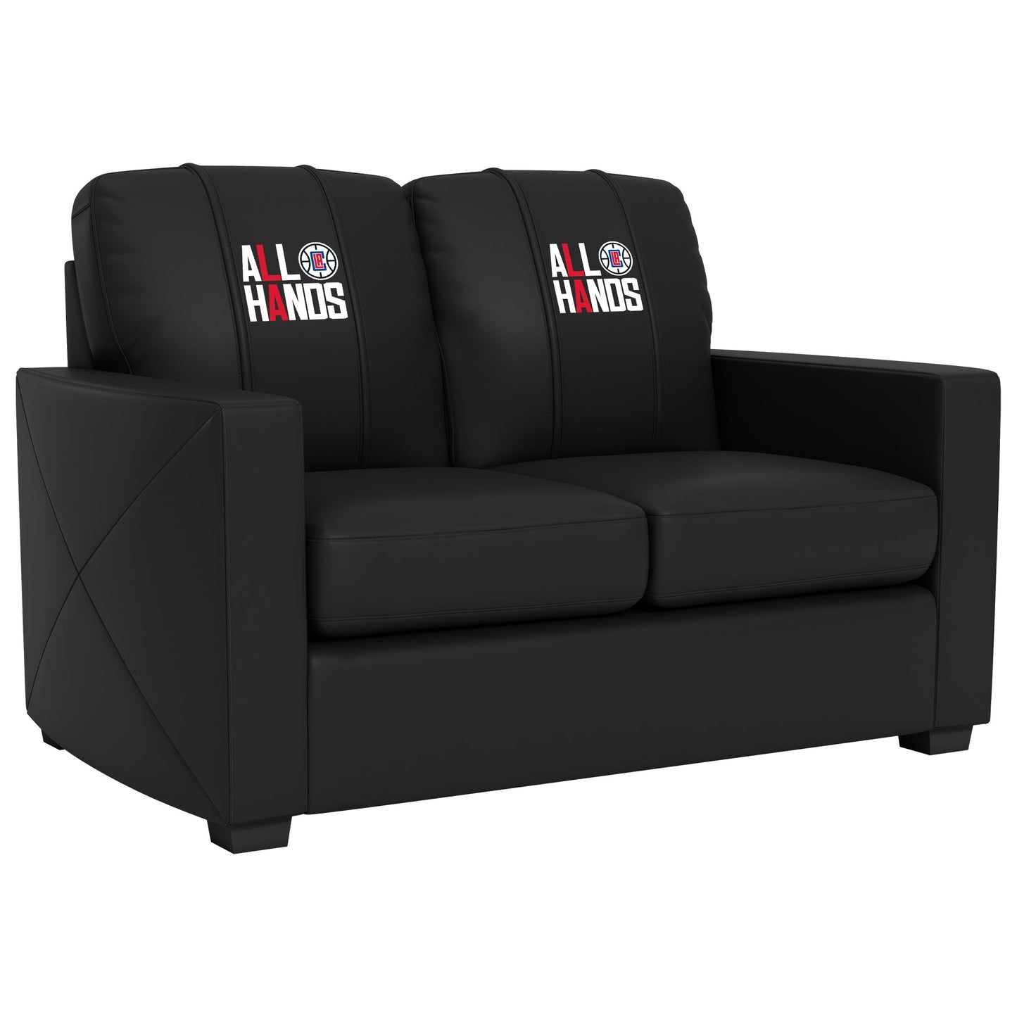 Silver Loveseat with Los Angeles Clippers Primary All Hands Playoffs