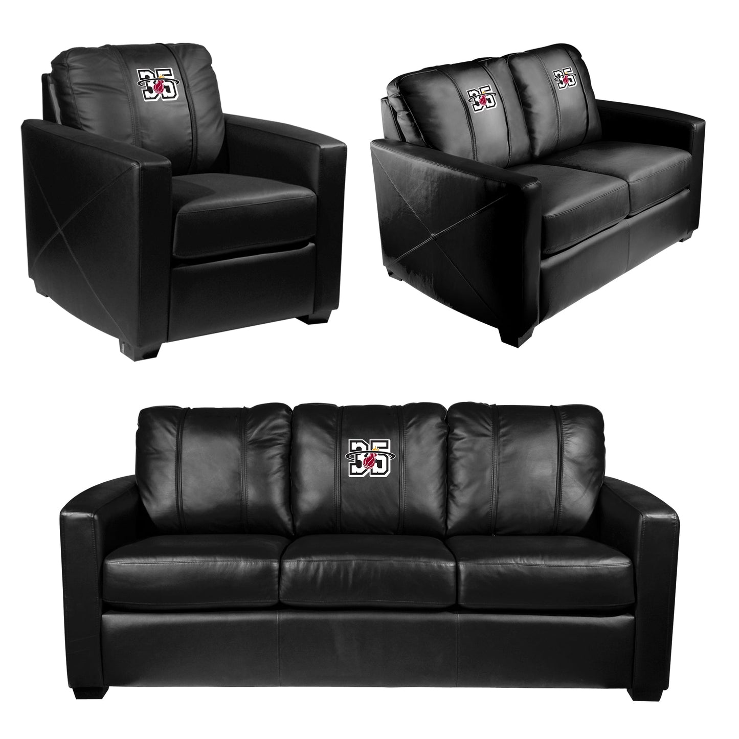 Silver Loveseat Miami Heat Team Commemorative Logo