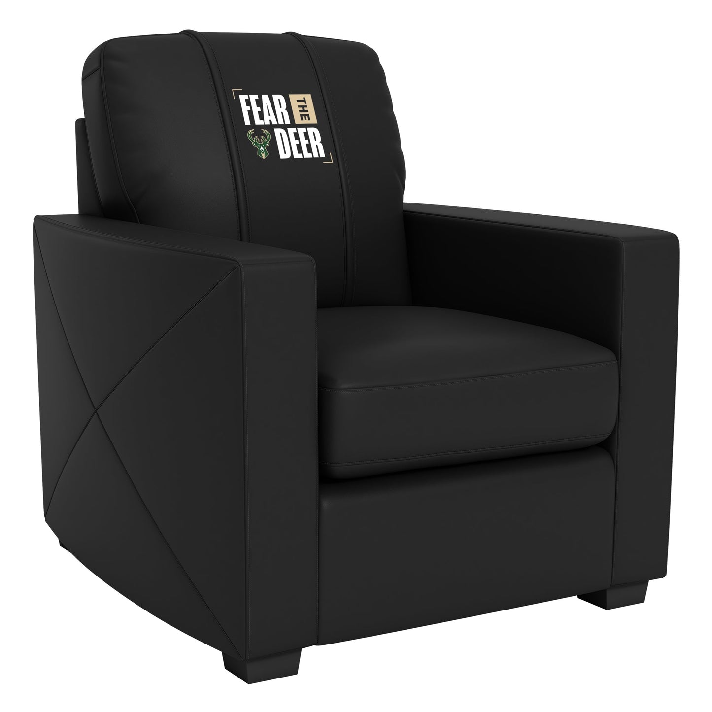 Silver Club Chair with Milwaukee Bucks Fear the Deer Playoffs Logo