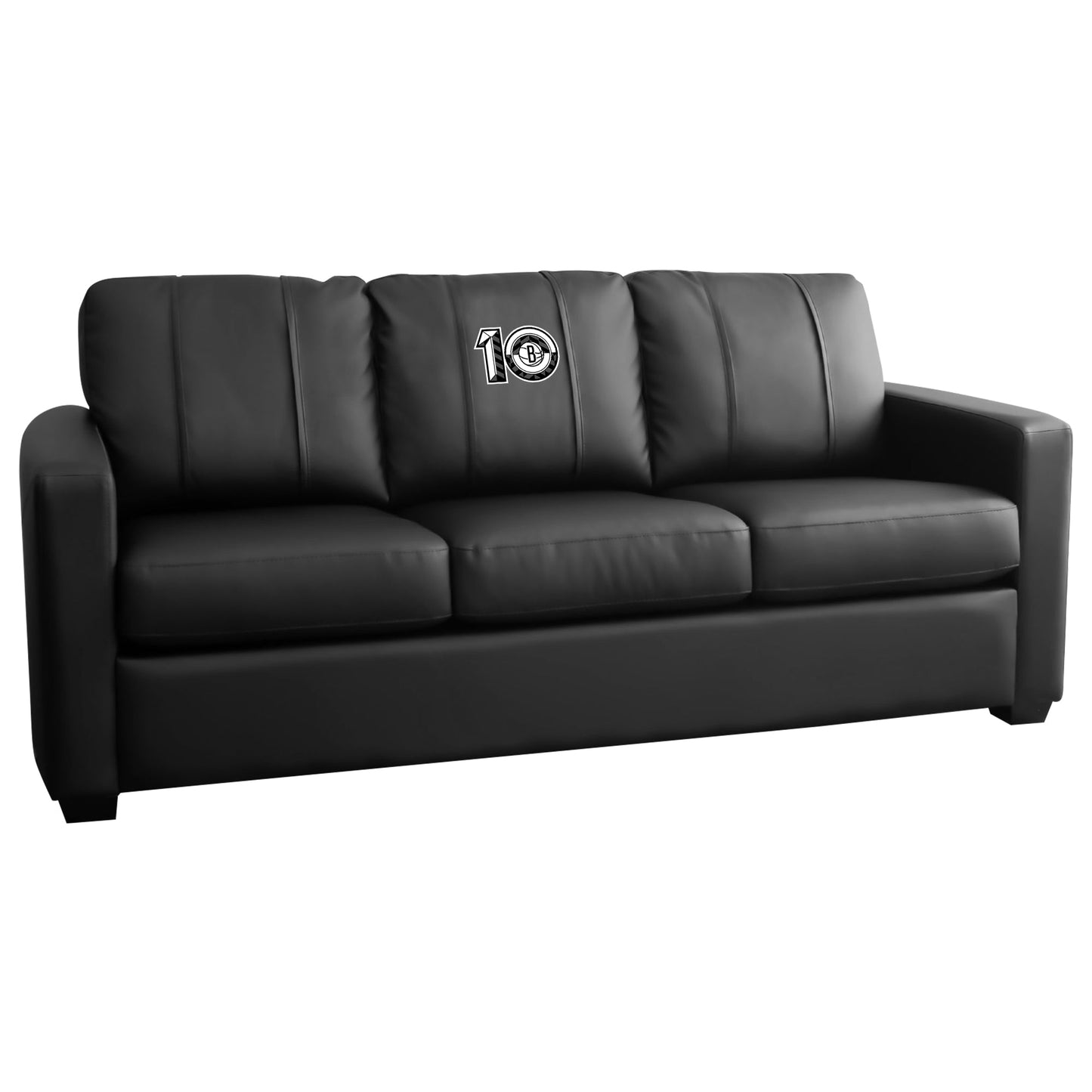 Silver Sofa with Brooklyn Nets Team Commemorative Logo