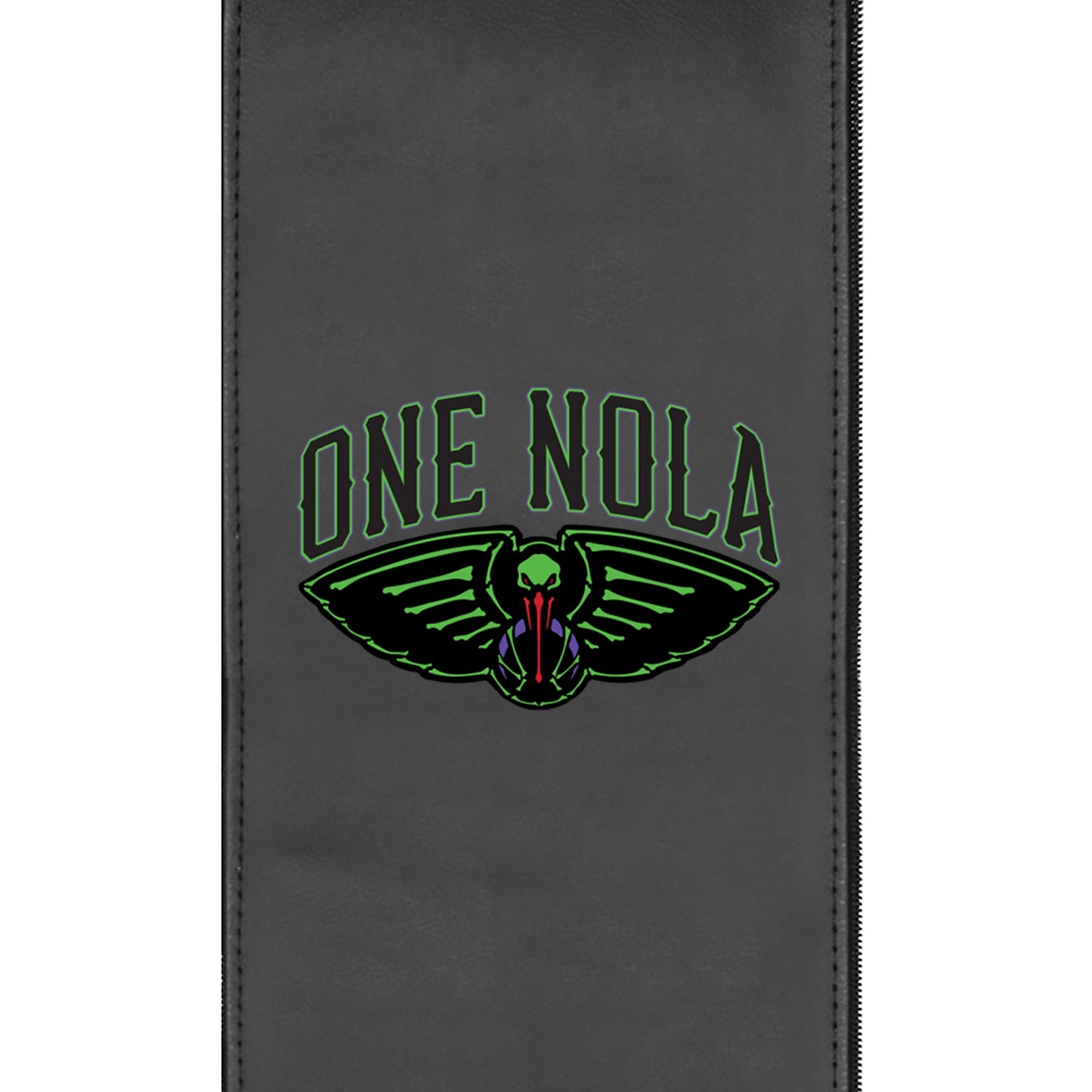 Silver Loveseat with New Orleans Pelicans One Nola Playoffs Logo