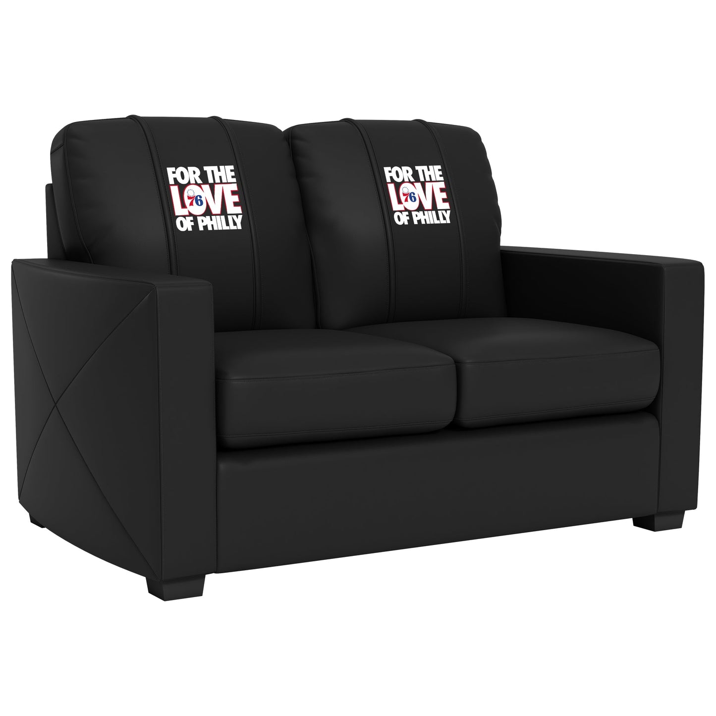 Silver Loveseat with Philadelphia 76ers For The Love of Philly Playoffs