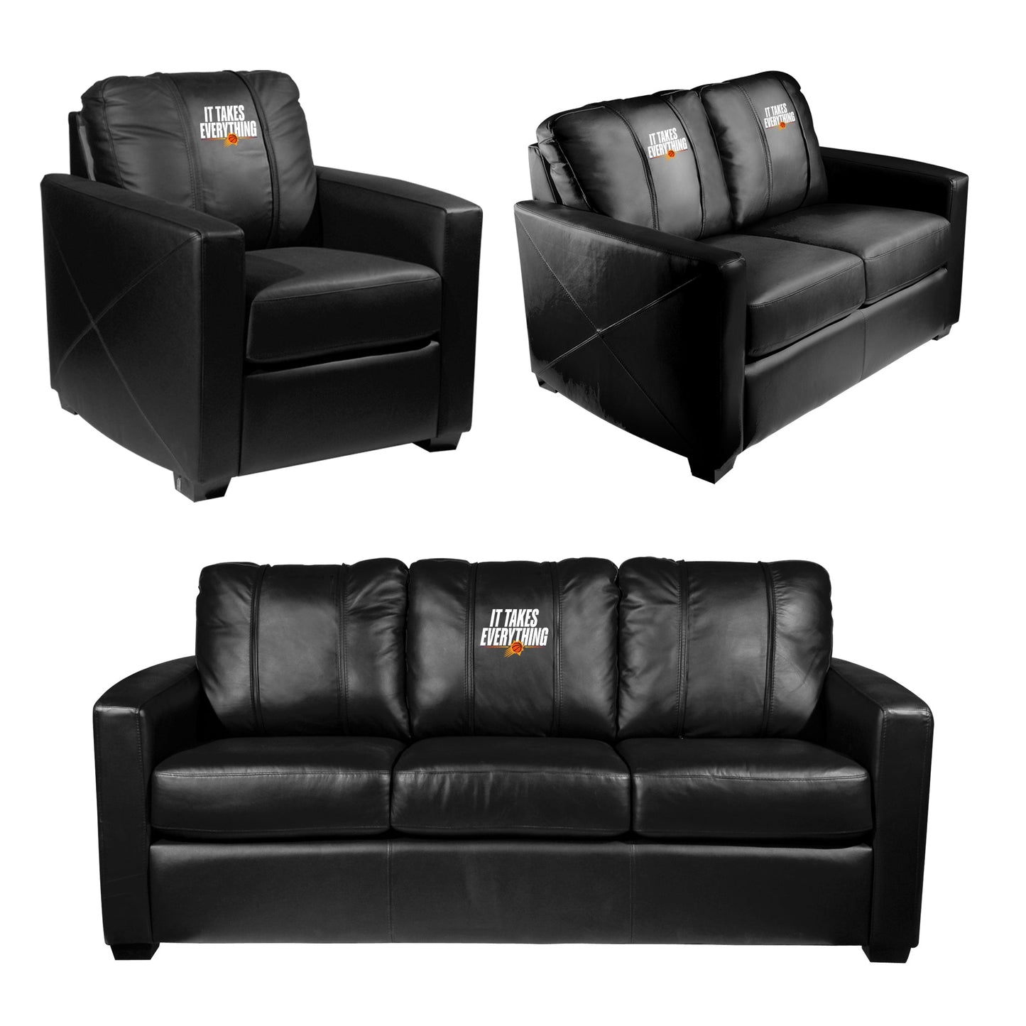 Silver Loveseat with Phoenix Suns It Takes Everything Playoffs