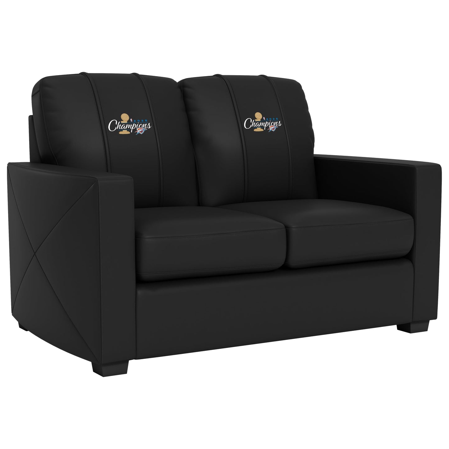 Silver Loveseat with Oklahoma City Thunder 2025 Champions Logo
