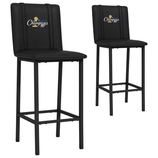 Bar Stool 500 with Oklahoma City Thunder 2025 Champions Logo Set of 2