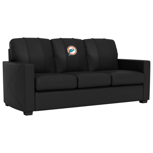 Silver Sofa with  Miami Dolphins Alternate Logo