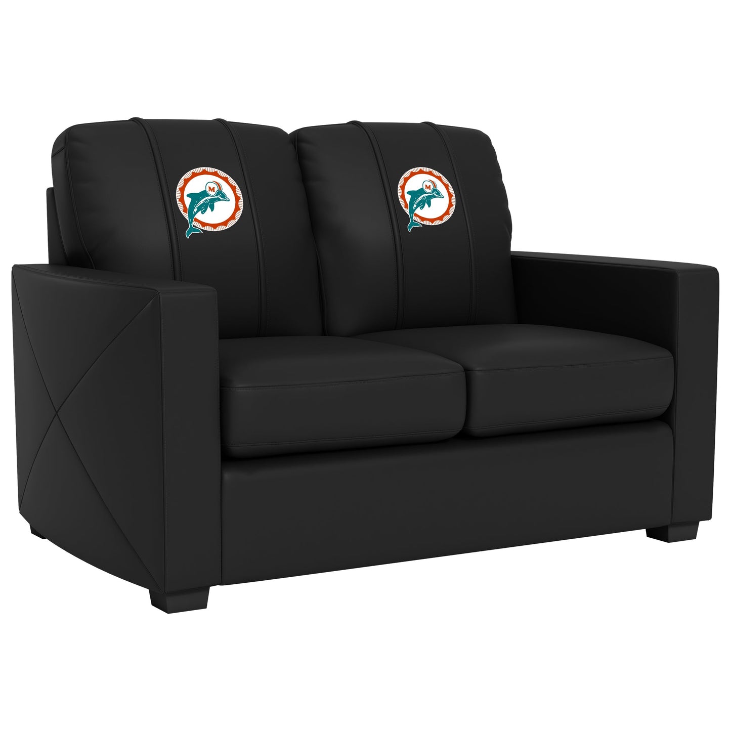 Silver Loveseat with  Miami Dolphins Alternate Logo