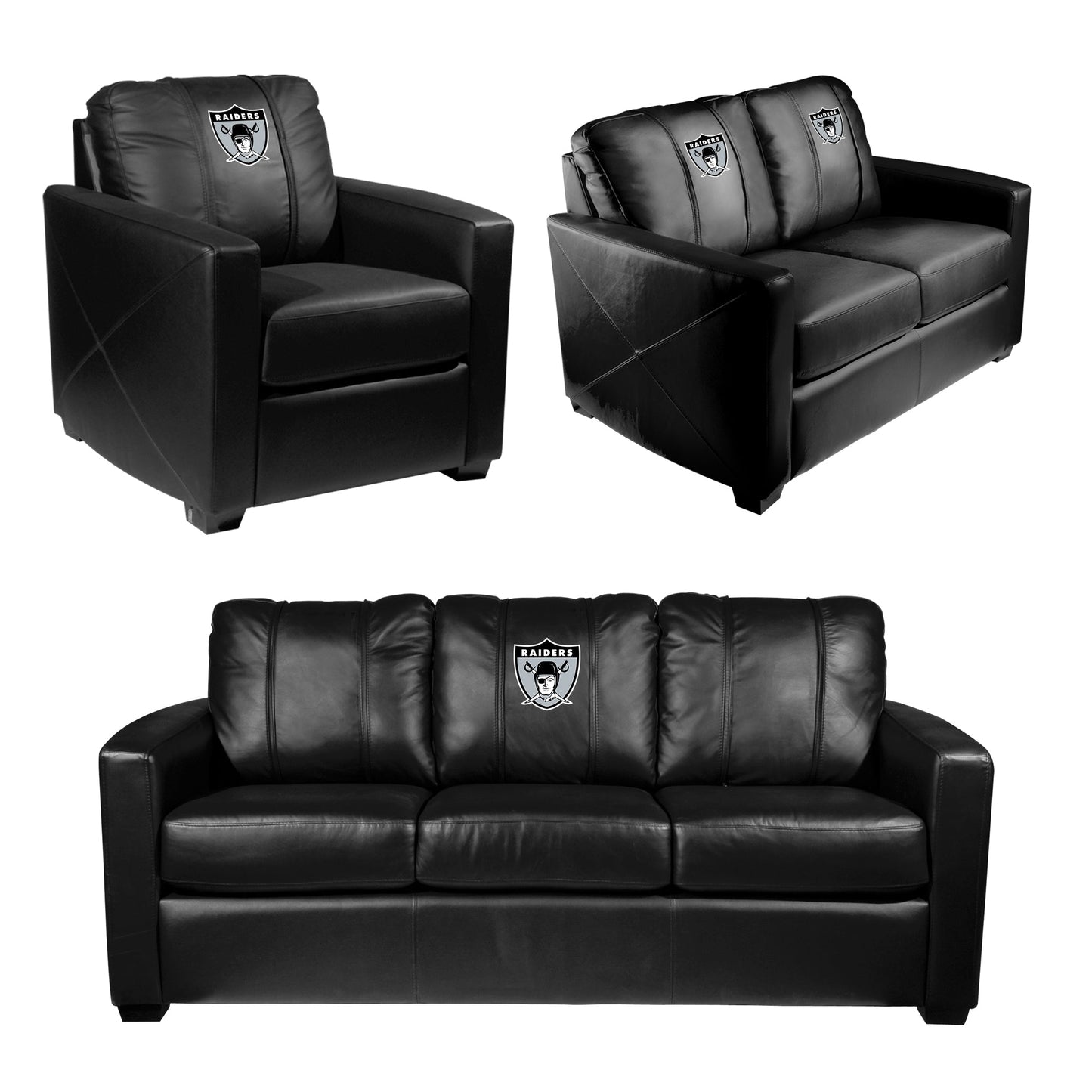 Silver Club Chair with Las Vegas Raiders Classic Logo