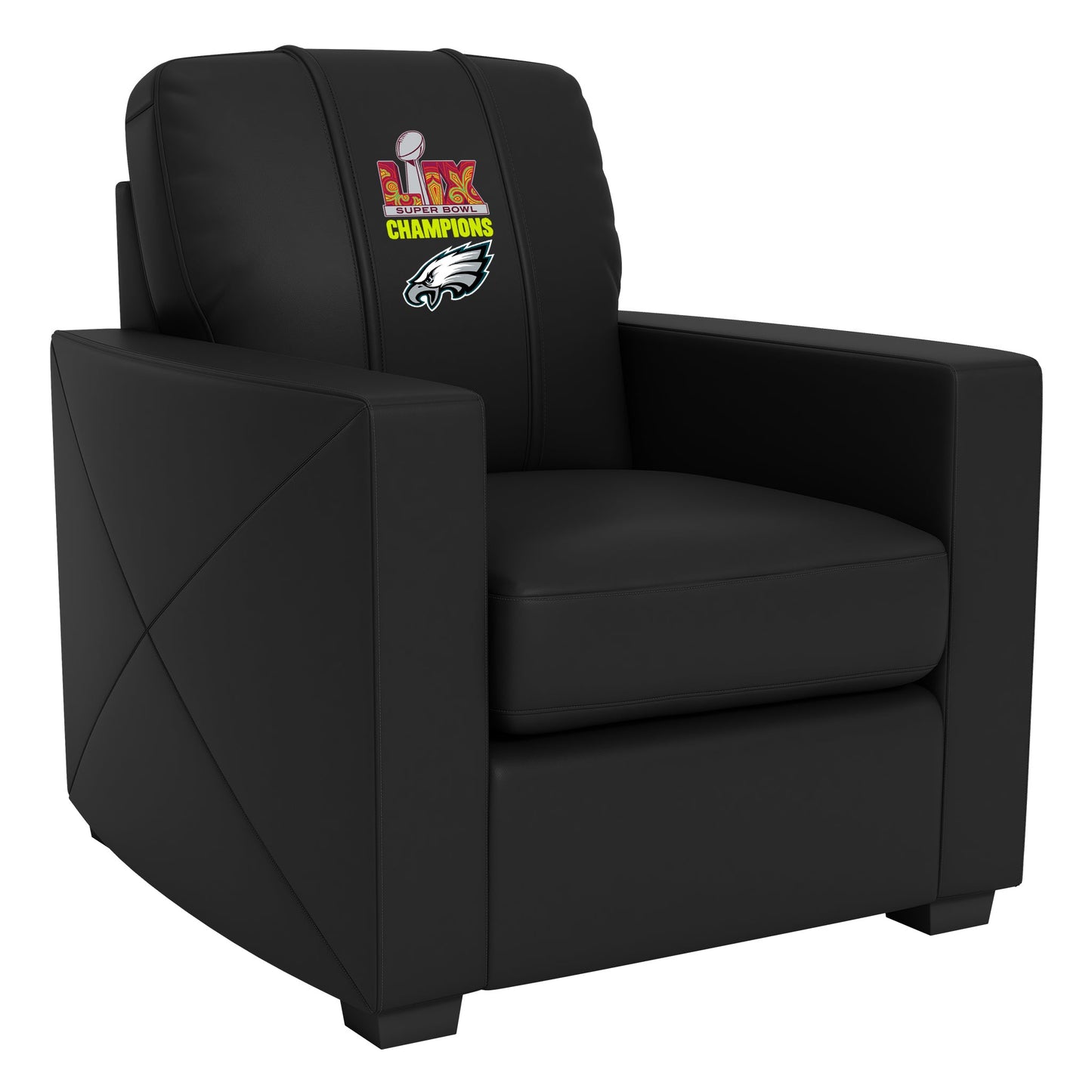 Silver Club Chair with  Philadelphia Eagles Super Bowl LIX Champions Logo