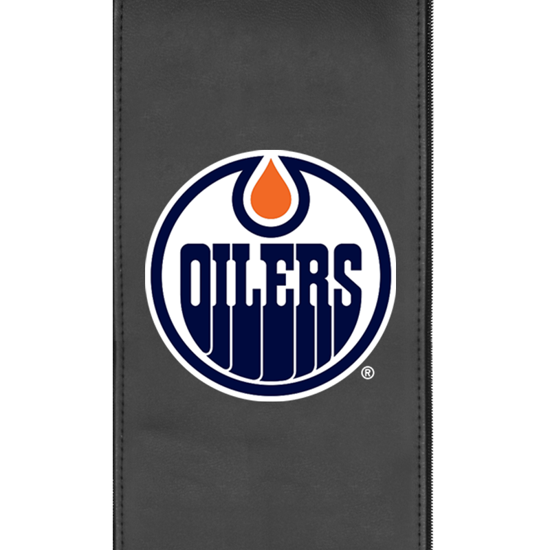 Silver Sofa with Edmonton Oilers Logo