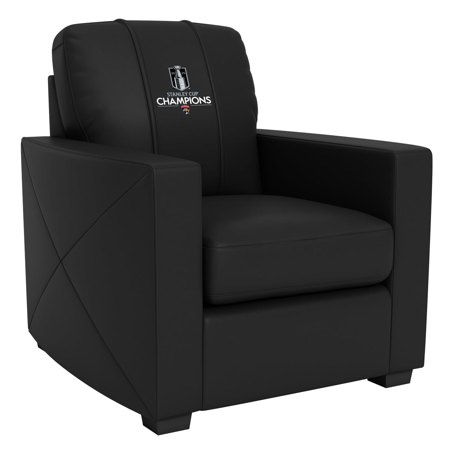 Silver Club Chair with Florida Panthers 2025 Champions Logo