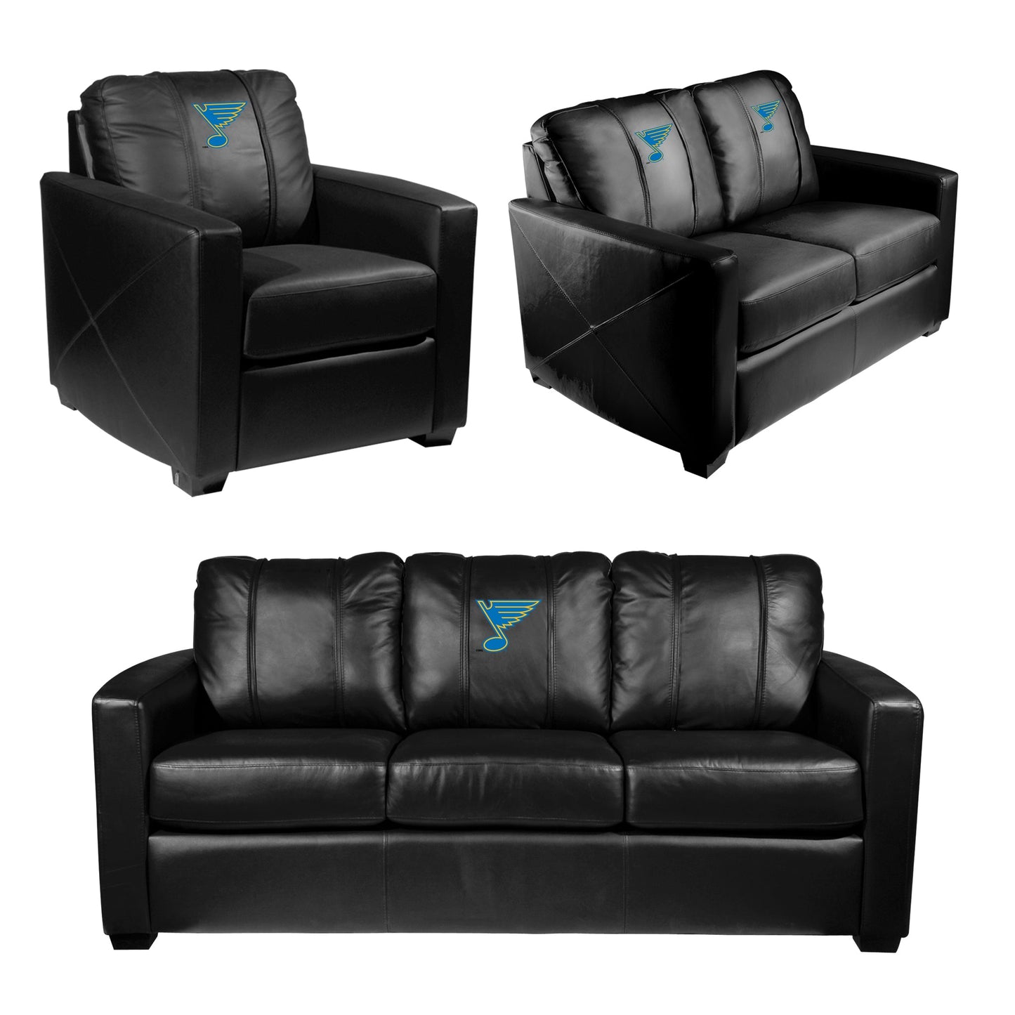 Silver Sofa with St. Louis Blues Primary Logo
