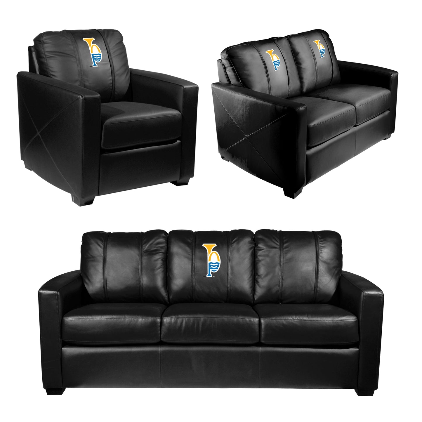 Silver Sofa with St. Louis Blues Tertiary Logo
