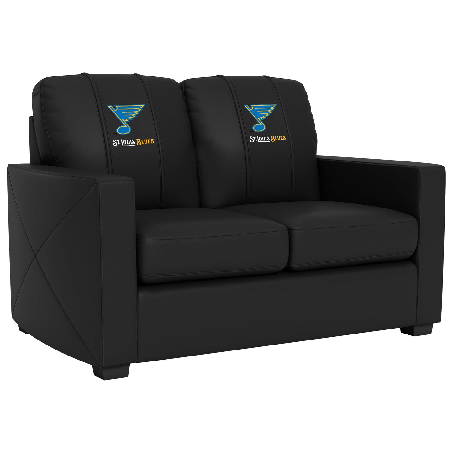Silver Loveseat with St. Louis Blues Wordmark Logo