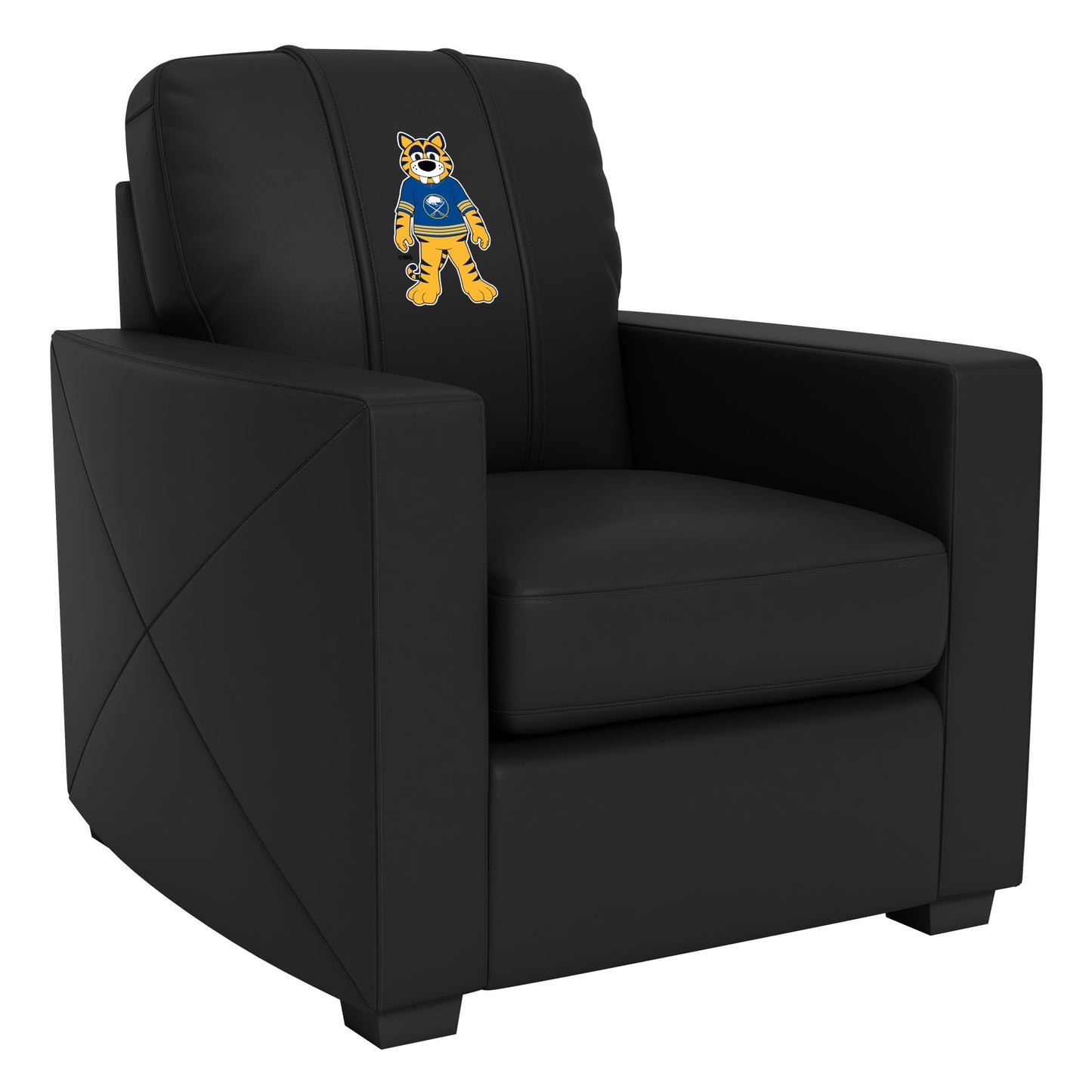 Silver Club Chair with Buffalo Sabres Sabretooth Mascot Logo