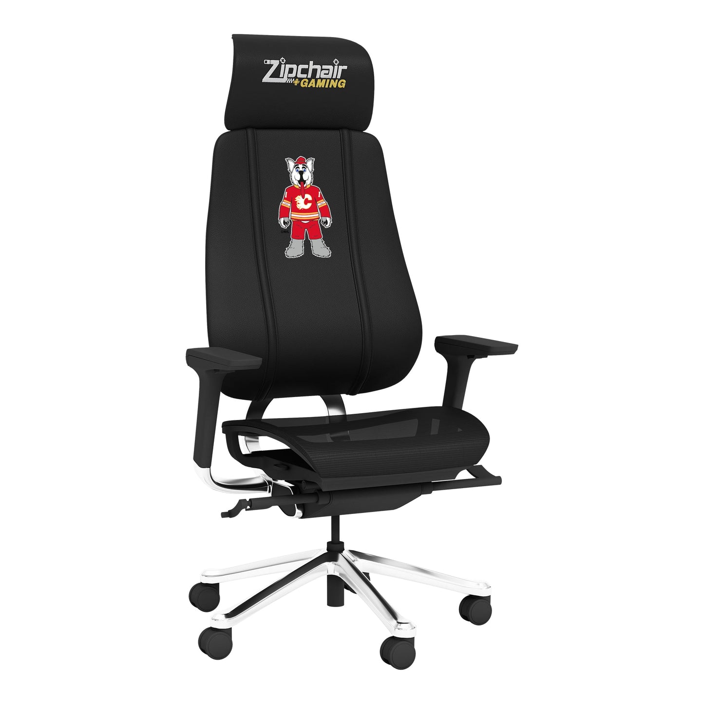 PhantomX Mesh Gaming Chair with Calgary Flames Harvey Mascot Logo