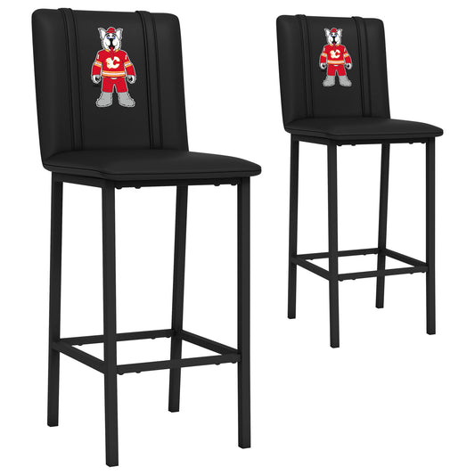 Bar Stool 500 with Calgary Flames Harvey Mascot Logo Set of 2