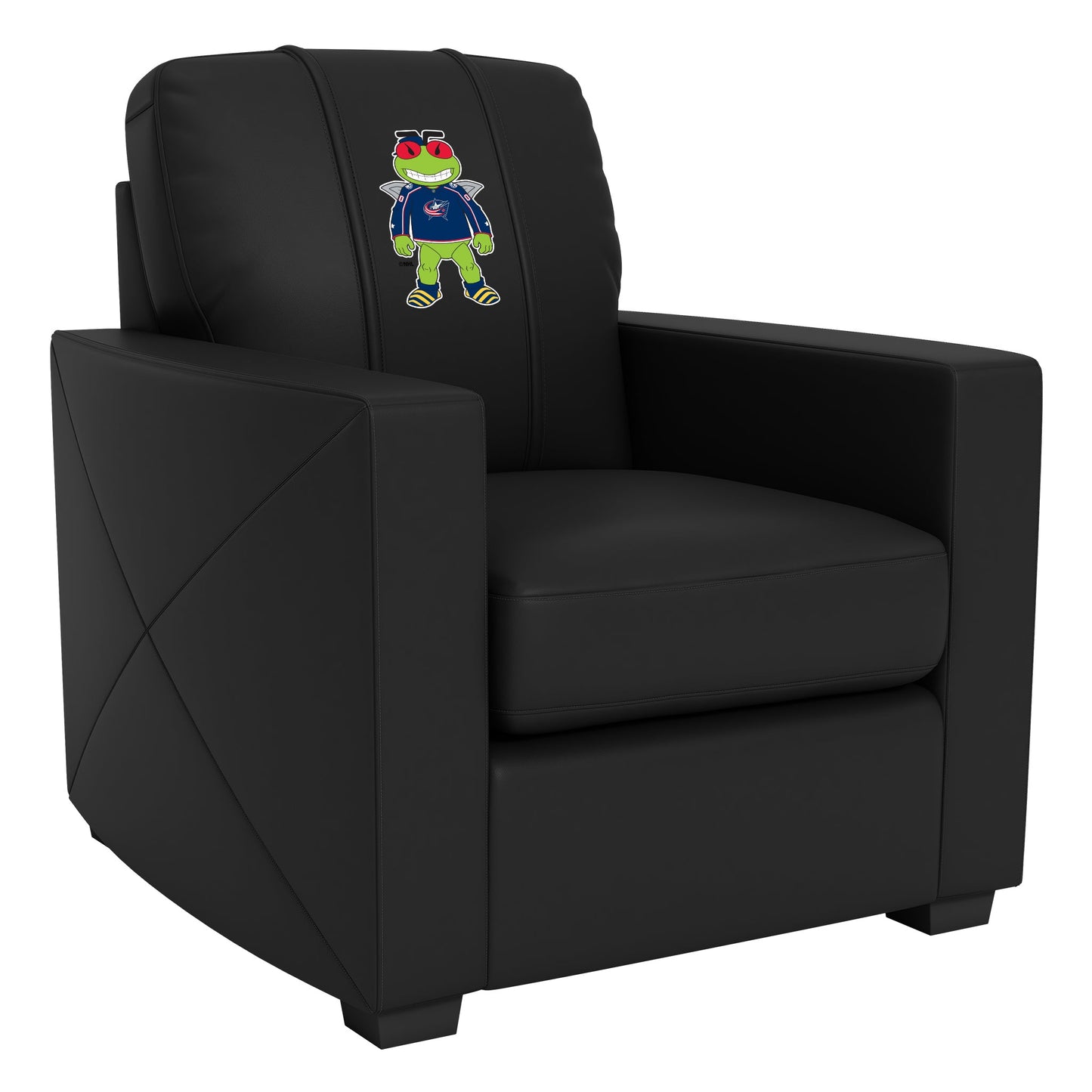 Silver Club Chair with Columbus Blue Jackets Stinger Mascot Logo