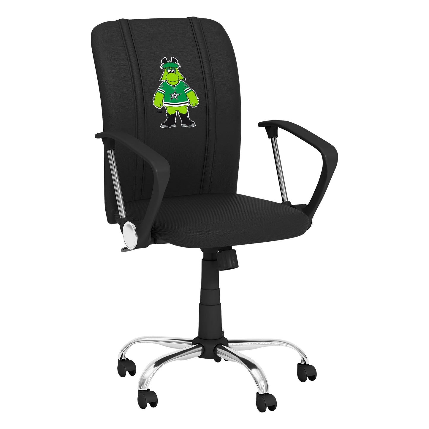 Curve Task Chair with Dallas Stars V Green Mascot Logo