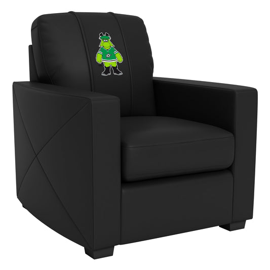 Silver Club Chair with Dallas Stars V Green Mascot Logo