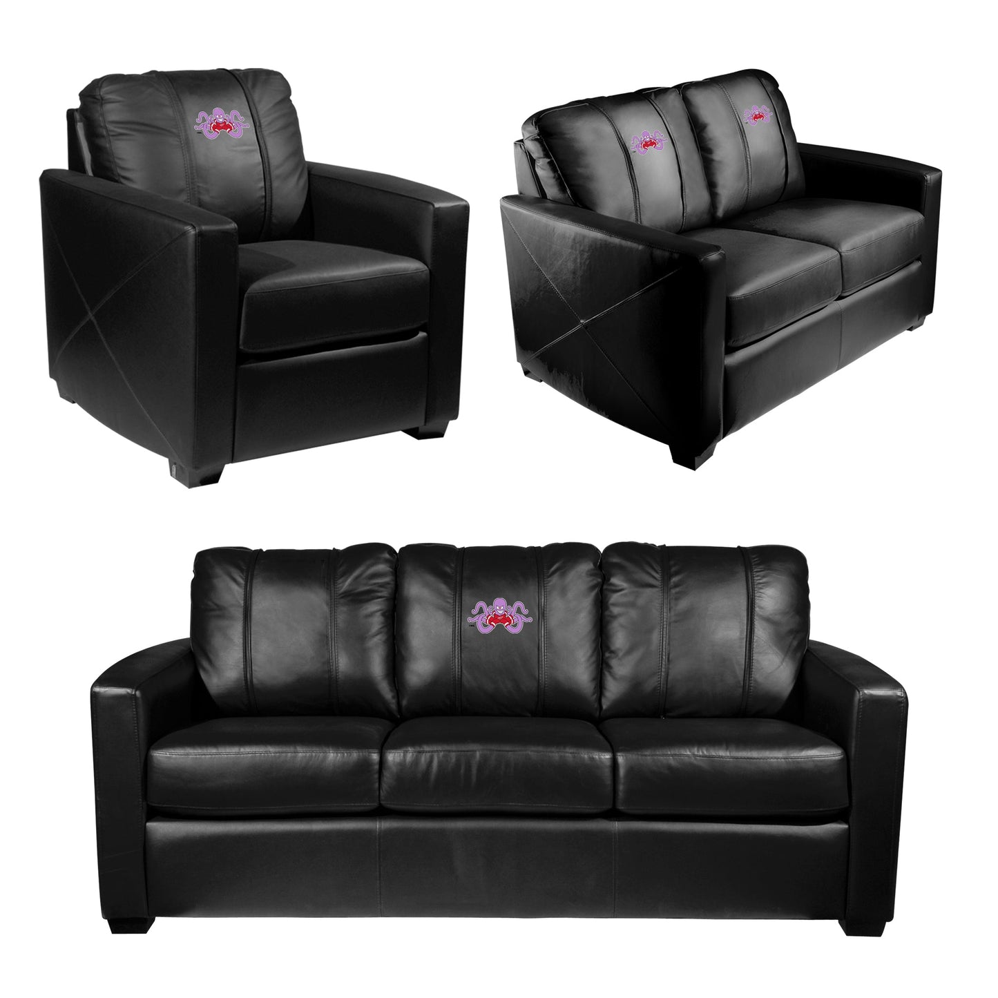 Silver Club Chair with Detroit Red Wings Al Mascot Logo