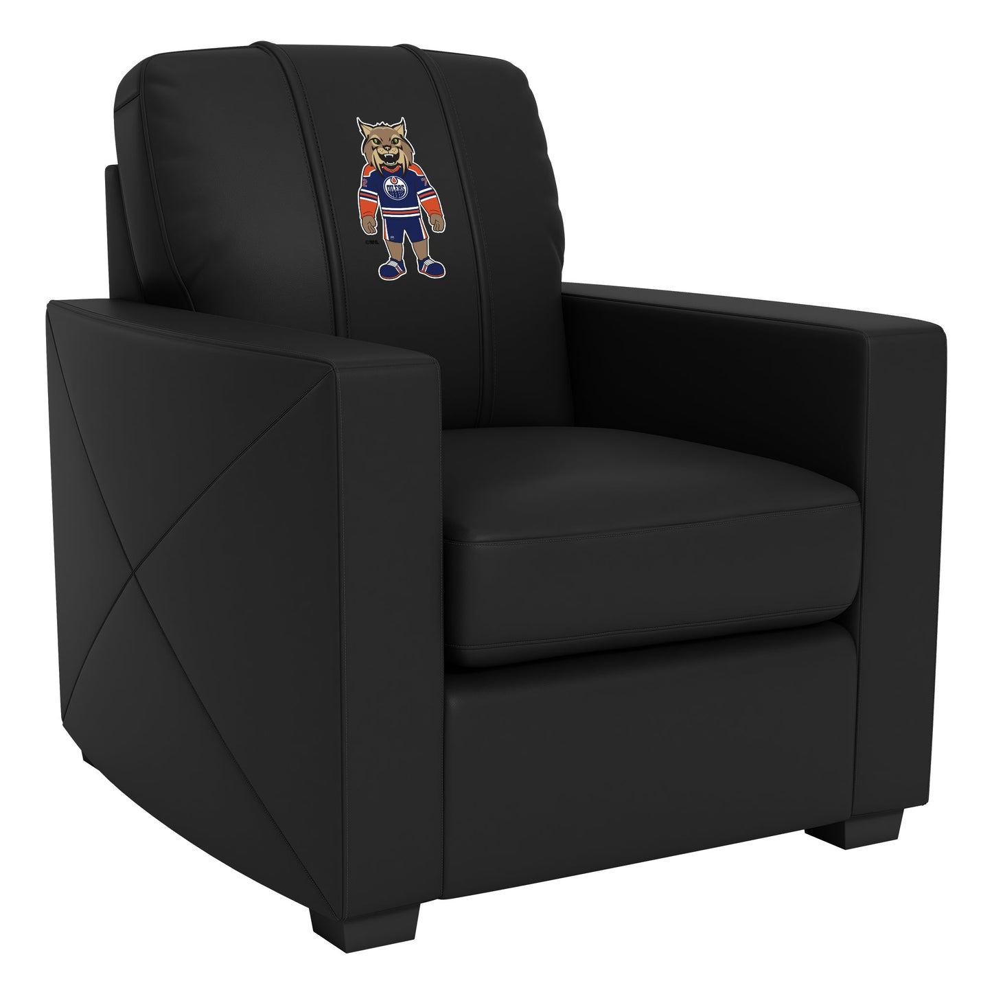Silver Club Chair with Edmonton Oilers Hunter Mascot Logo